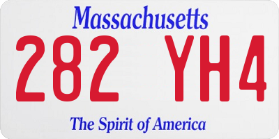 MA license plate 282YH4
