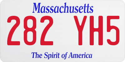 MA license plate 282YH5