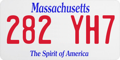 MA license plate 282YH7