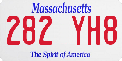 MA license plate 282YH8