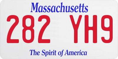 MA license plate 282YH9
