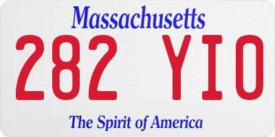 MA license plate 282YI0