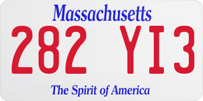 MA license plate 282YI3