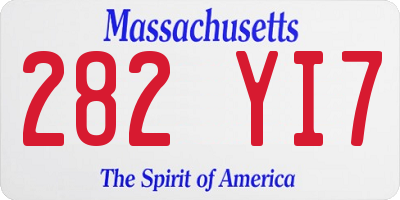 MA license plate 282YI7