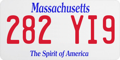 MA license plate 282YI9