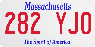 MA license plate 282YJ0