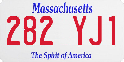 MA license plate 282YJ1
