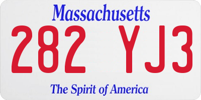 MA license plate 282YJ3