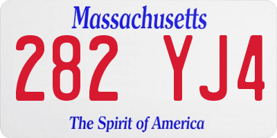 MA license plate 282YJ4