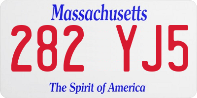 MA license plate 282YJ5