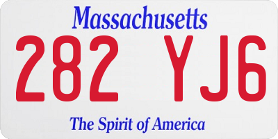 MA license plate 282YJ6
