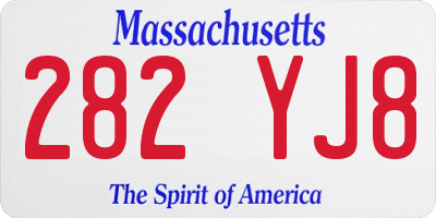 MA license plate 282YJ8