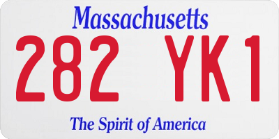 MA license plate 282YK1
