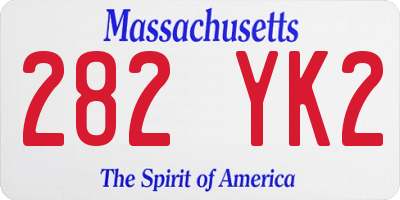MA license plate 282YK2