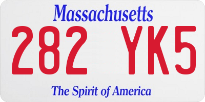 MA license plate 282YK5