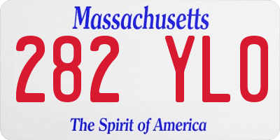 MA license plate 282YL0
