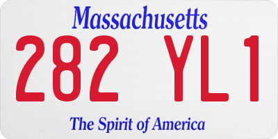 MA license plate 282YL1