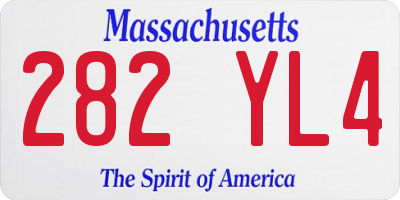 MA license plate 282YL4