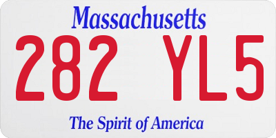 MA license plate 282YL5
