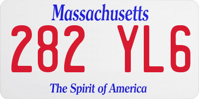 MA license plate 282YL6