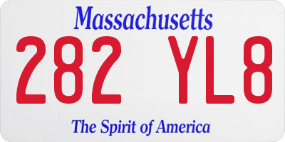 MA license plate 282YL8