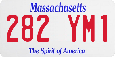 MA license plate 282YM1