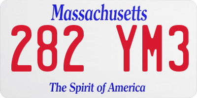 MA license plate 282YM3