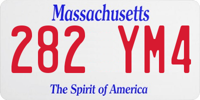 MA license plate 282YM4