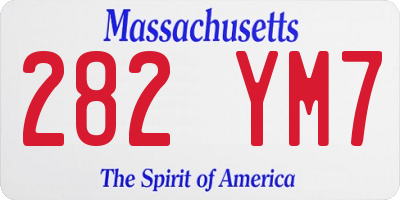 MA license plate 282YM7