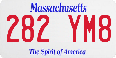 MA license plate 282YM8