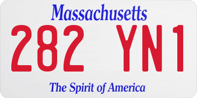 MA license plate 282YN1