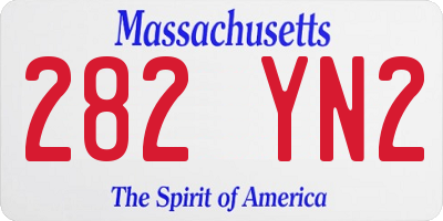 MA license plate 282YN2