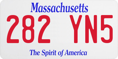 MA license plate 282YN5