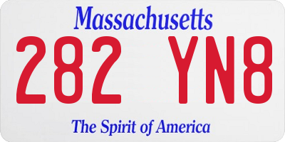 MA license plate 282YN8