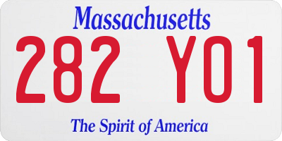 MA license plate 282YO1