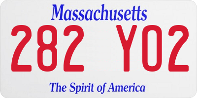 MA license plate 282YO2