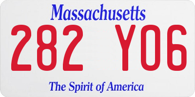 MA license plate 282YO6