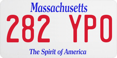 MA license plate 282YP0