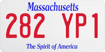MA license plate 282YP1