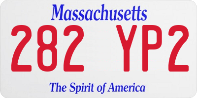 MA license plate 282YP2
