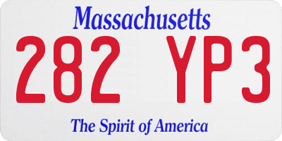 MA license plate 282YP3