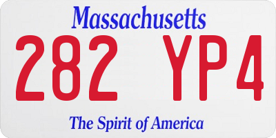 MA license plate 282YP4