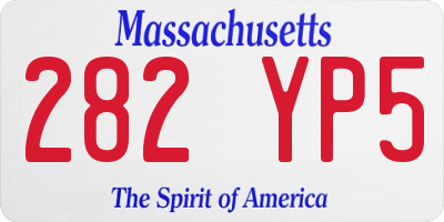MA license plate 282YP5