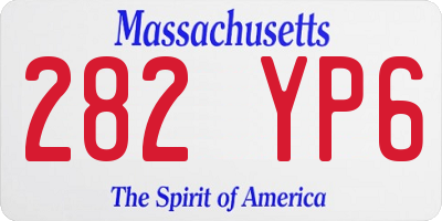 MA license plate 282YP6