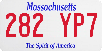 MA license plate 282YP7