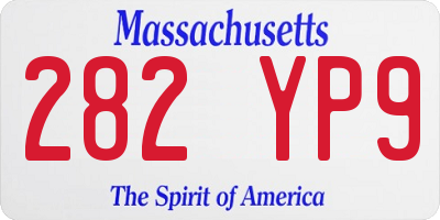 MA license plate 282YP9