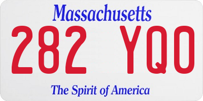 MA license plate 282YQ0