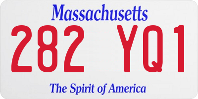 MA license plate 282YQ1