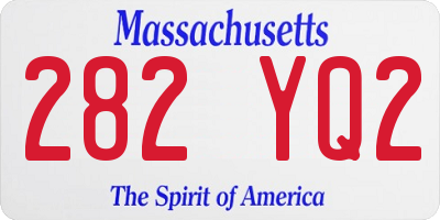 MA license plate 282YQ2