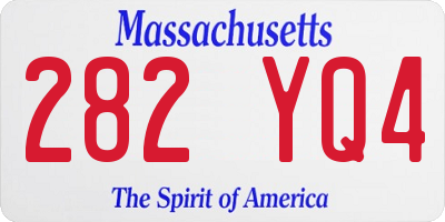 MA license plate 282YQ4